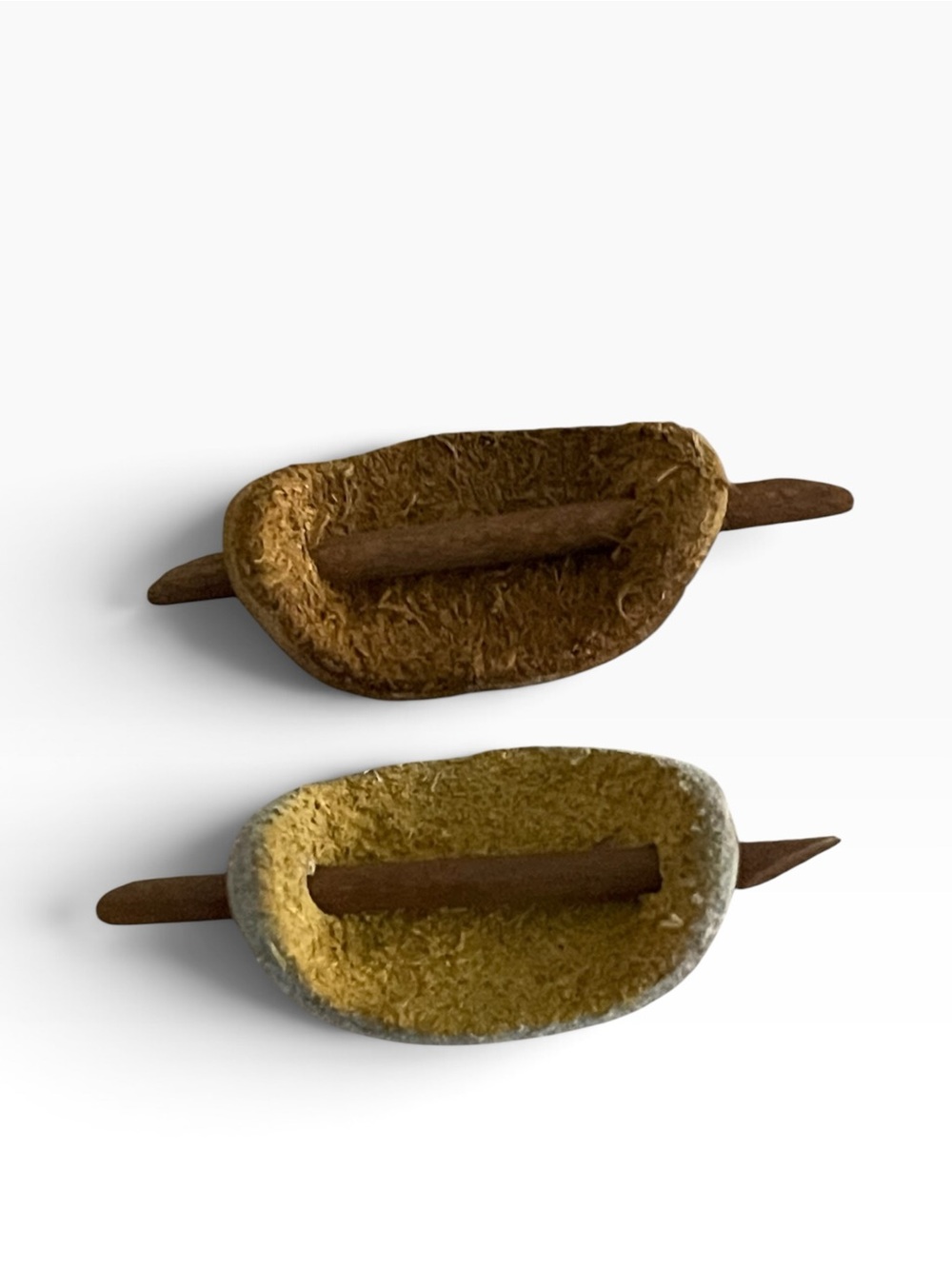 Handcrafted Floral Leather Hair Barrette - Brown and Tan - Picture 4 of 4